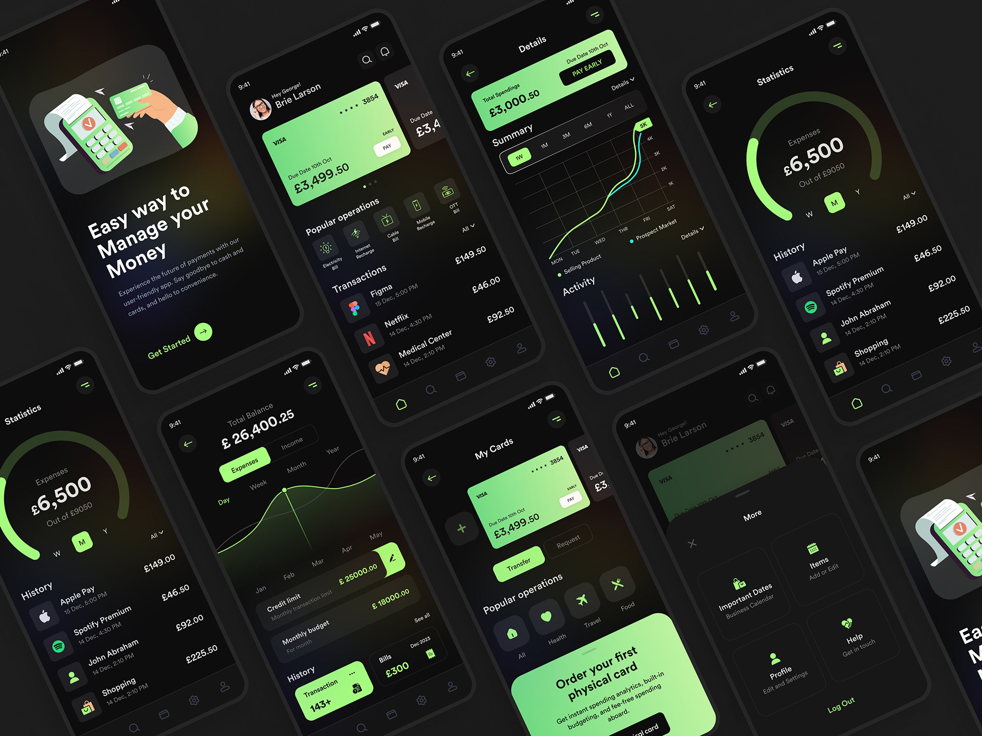 Payment Finance Mobile App Dark